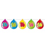 Vlaggenlijn ballonnen 16 jaar