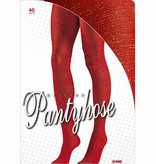 Panty 40den glitter rood