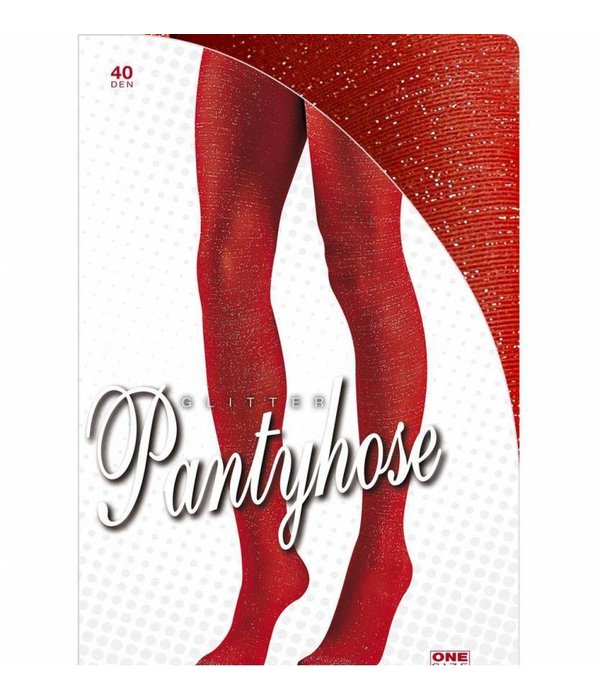 Panty 40den glitter rood