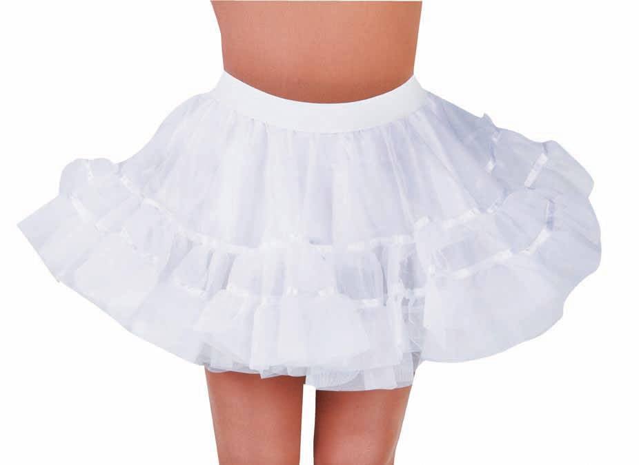 Dank je Dusver Dodelijk Petticoat kniehoogte wit met elastiek luxe - Feestbazaar.nl