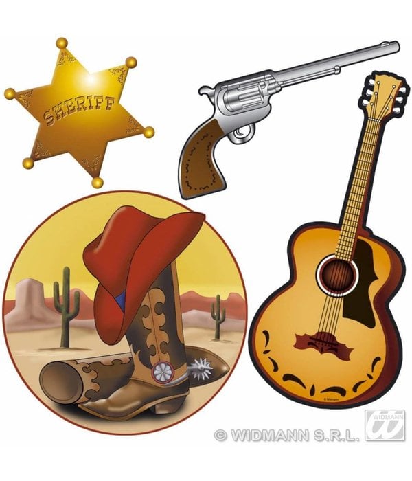 4-delige Western decoratieset