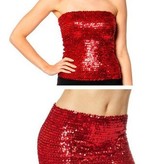 Top/Rok pailletten rood