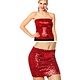 Top/Rok pailletten rood