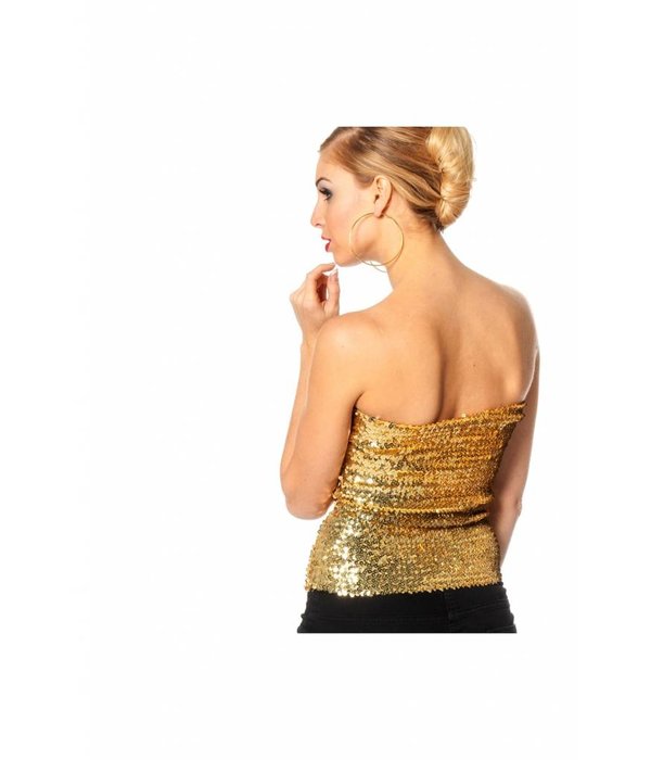 Top/Rok Pailletten Goud