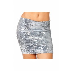 Top/rok pailletten zilver