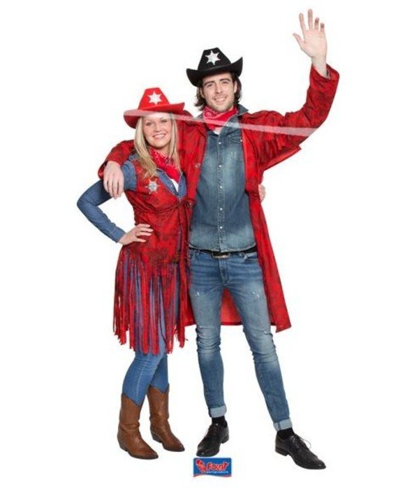 Cowboy Toppers gilet met franjes rood