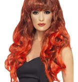 Pruik Siren lang rood haar