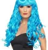 Pruik Siren lang haar blauw