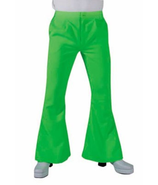Hippie disco broek fluor groen man