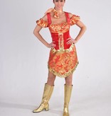 Cowgirl Toppers jurk rood/goud