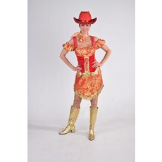 Cowgirl Toppers jurk rood/goud