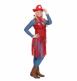 Cowboy Toppers gilet met franjes rood