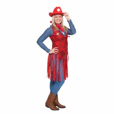 Cowboy Toppers gilet met franjes rood
