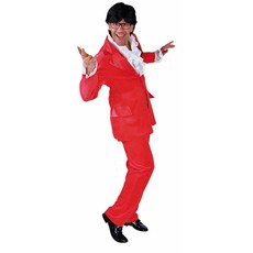 Kostuum rood velours stretch