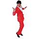 Kostuum rood velours stretch