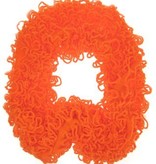Sjawl met franjes fluor oranje