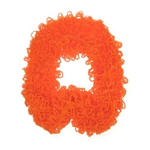 Sjawl met franjes fluor oranje