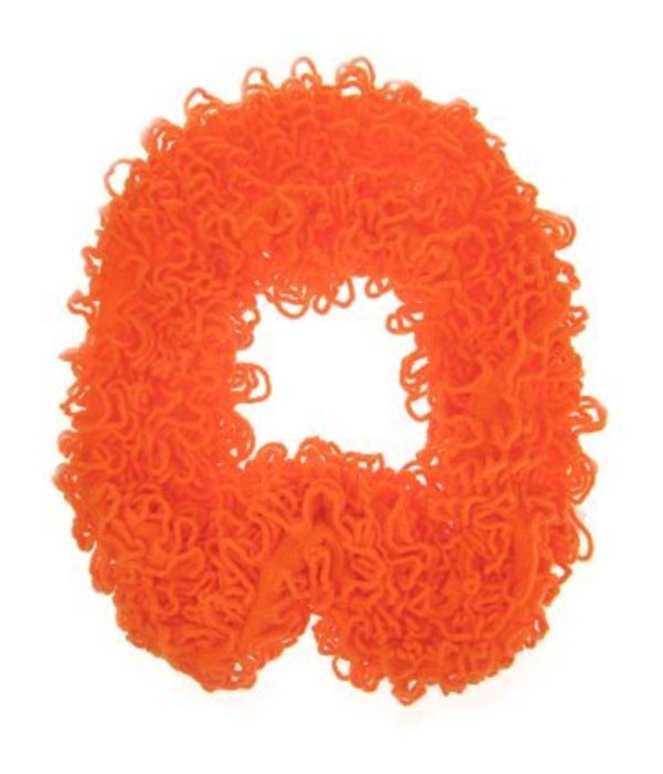 Sjawl met franjes fluor oranje