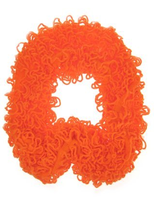 Sjawl met franjes fluor oranje