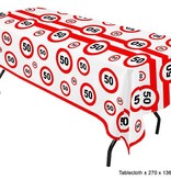 Tafelkleed verkeersbord 50 jaar