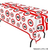 Tafelkleed verkeersbord 40 jaar