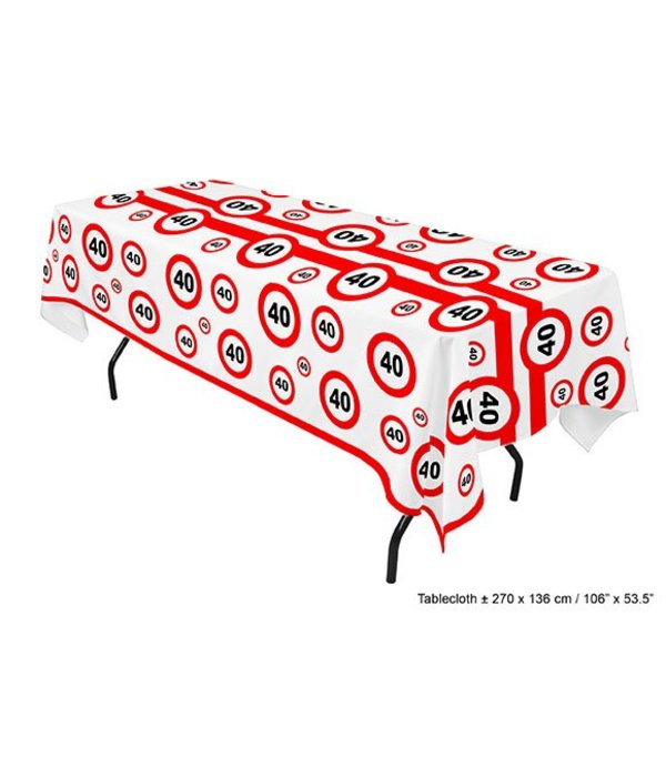 Tafelkleed verkeersbord 40 jaar