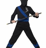 Ninja assasin pakje kind zwart/blauw