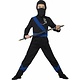 Ninja assasin pakje kind zwart/blauw