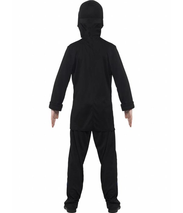 Ninja assasin pakje kind zwart/blauw