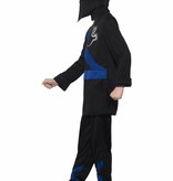 Ninja assasin pakje kind zwart/blauw