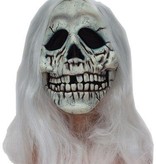 Masker Skull met wit haar