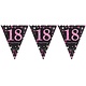 Happy Birthday vlaggenlijn 18 jaar sparkling pink