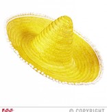 Sombrero geel 50cm met pompons
