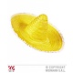 Sombrero geel 50cm met pompons
