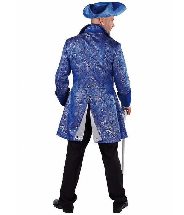 Jas markies Kobalt brokaat