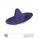 Sombrero paars/blauw 50cm met pompons
