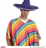 Sombrero paars/blauw 50cm met pompons