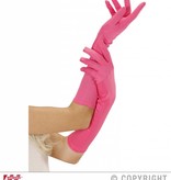 Handschoenen lang neon roze