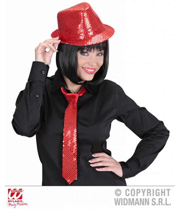 Gangsterhoed pailletten rood