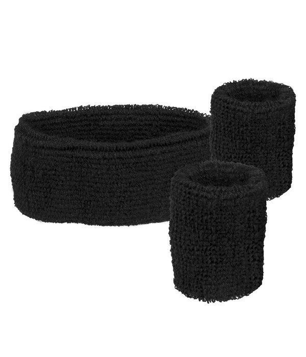 Set 3 zweetbandjes zwart