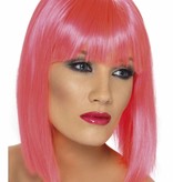 Pruik Glam Neon pink