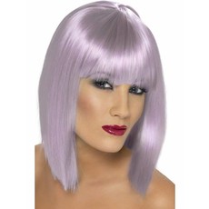Pruik Glam lila