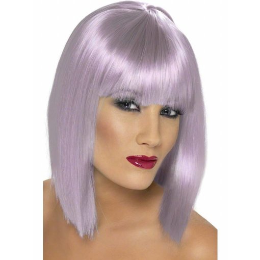 Pruik Glam lila