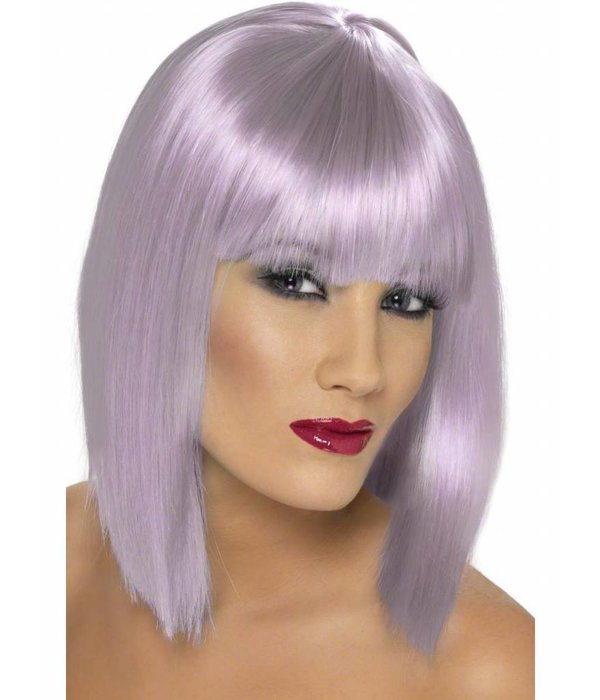 Pruik Glam lila