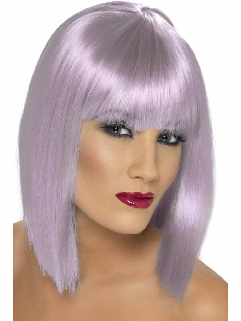 Pruik Glam lila afbeelding