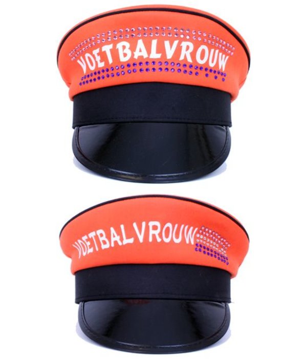 Pet oranje voetbalvrouw