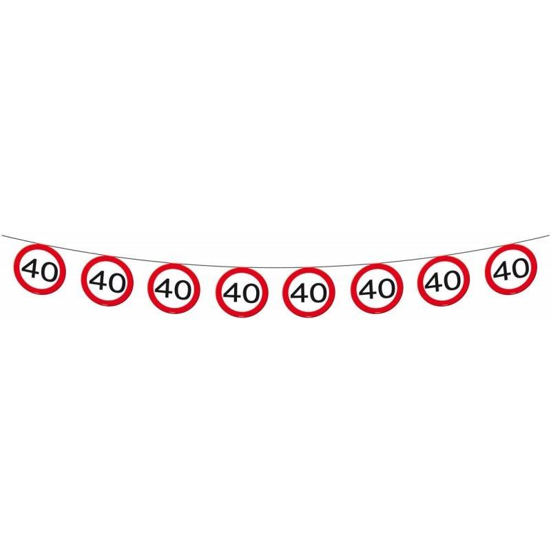 Vlaggenlijn verkeersbord &apos;40&apos; afbeelding