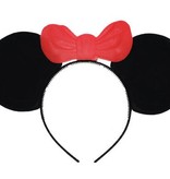 Mickey mouse oortjes met strik op diadeem