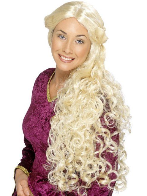 Blonde Renaissance pruik afbeelding