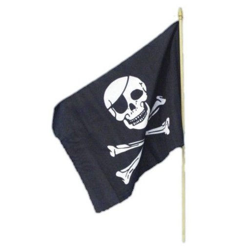 Piratenvlag op stok 45x30cm